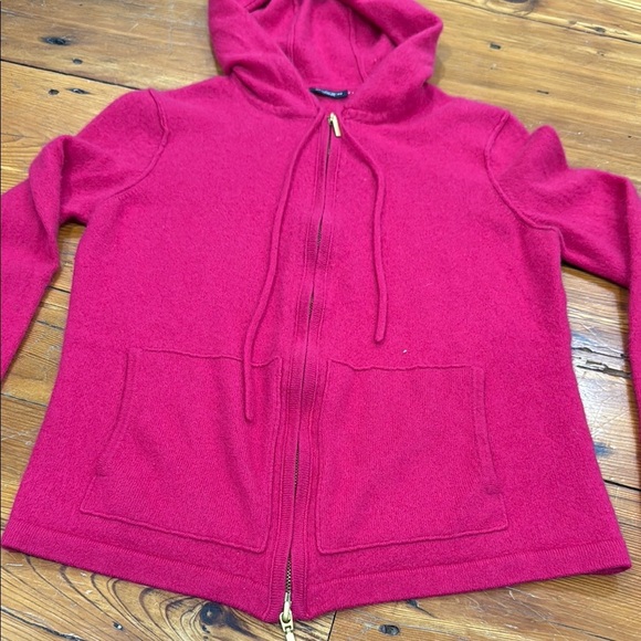 Magashoni Pink Hooded Cashmere Zip-Up Sweater Size Small - Picture 3 of 9